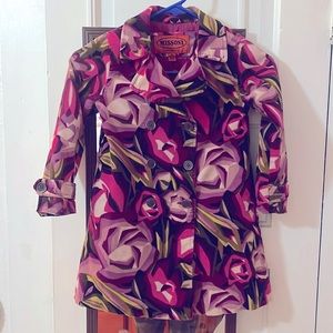 Retro Velvet Girls Jacket Size 4T/5T Adorable Fall or Spring Pea Coat